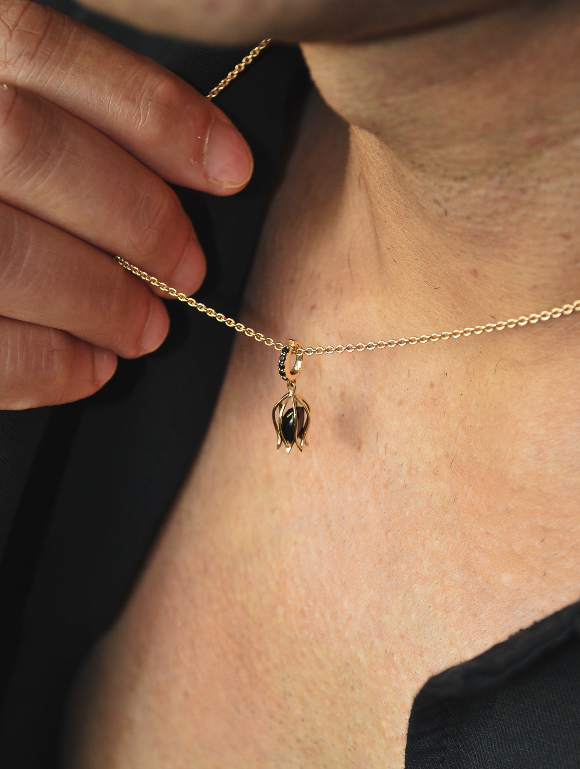 Tulip Onyx Charm Pendant