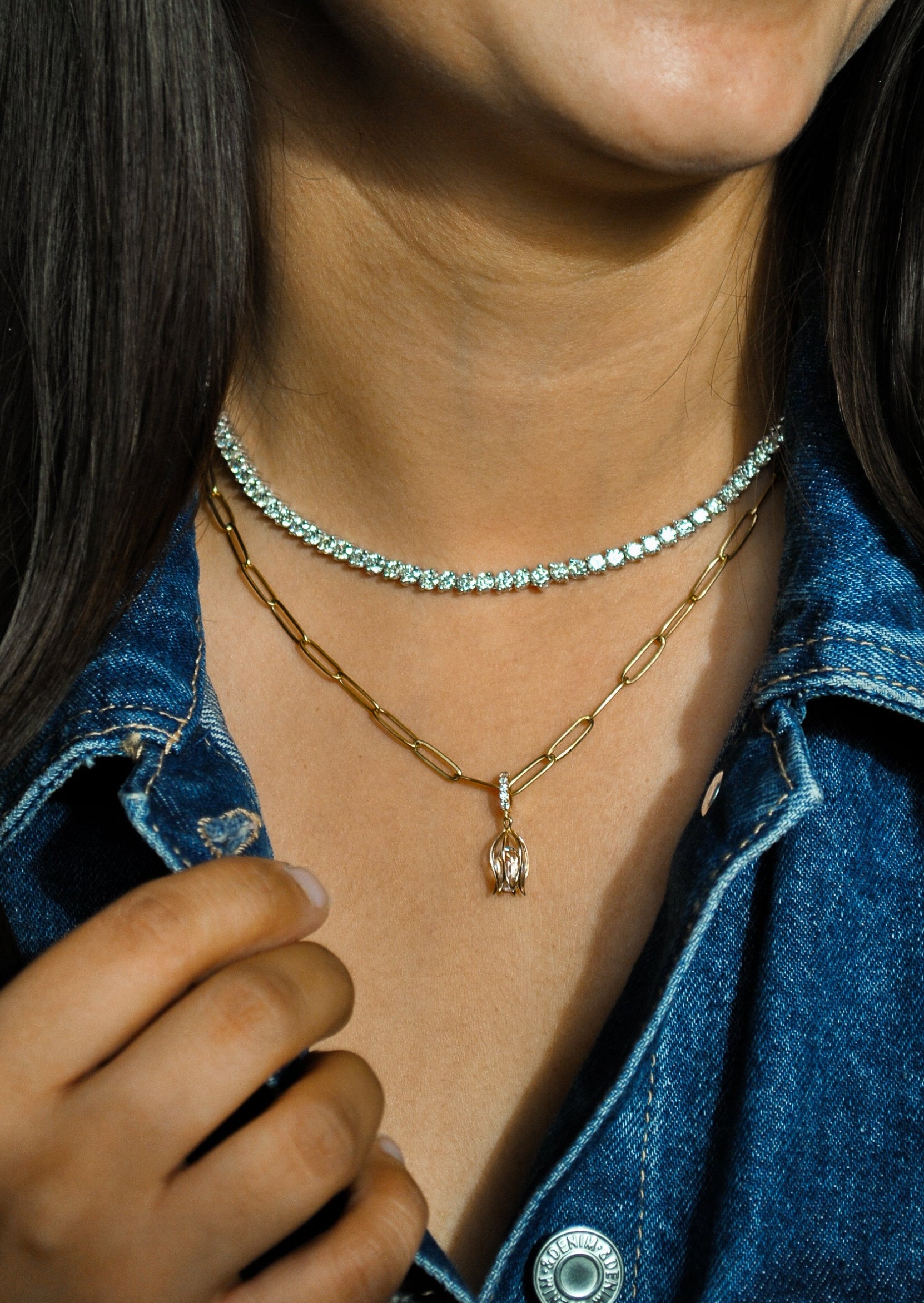 Tulip White Charm Pendant