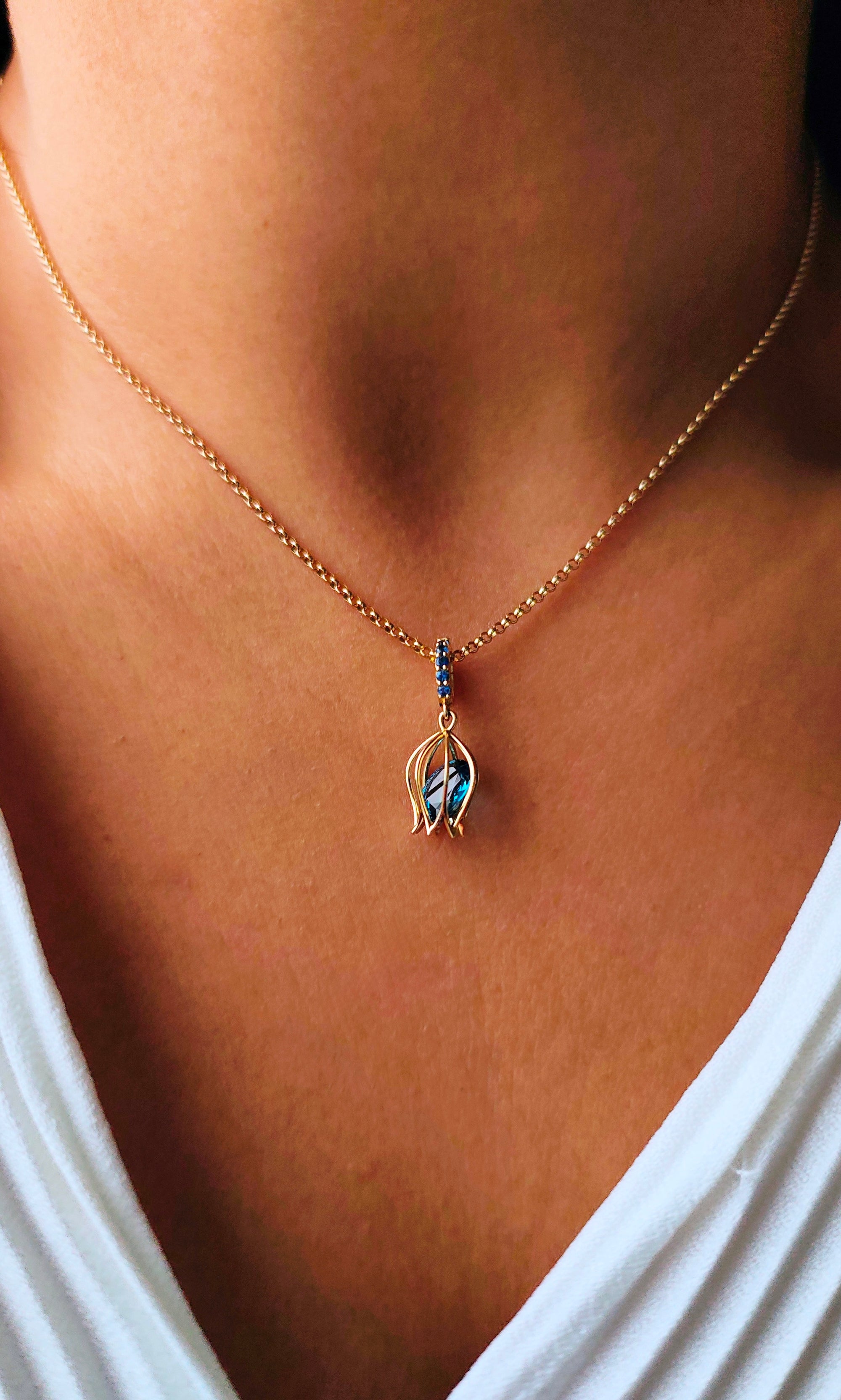 Tulip Topaz Charm Pendant