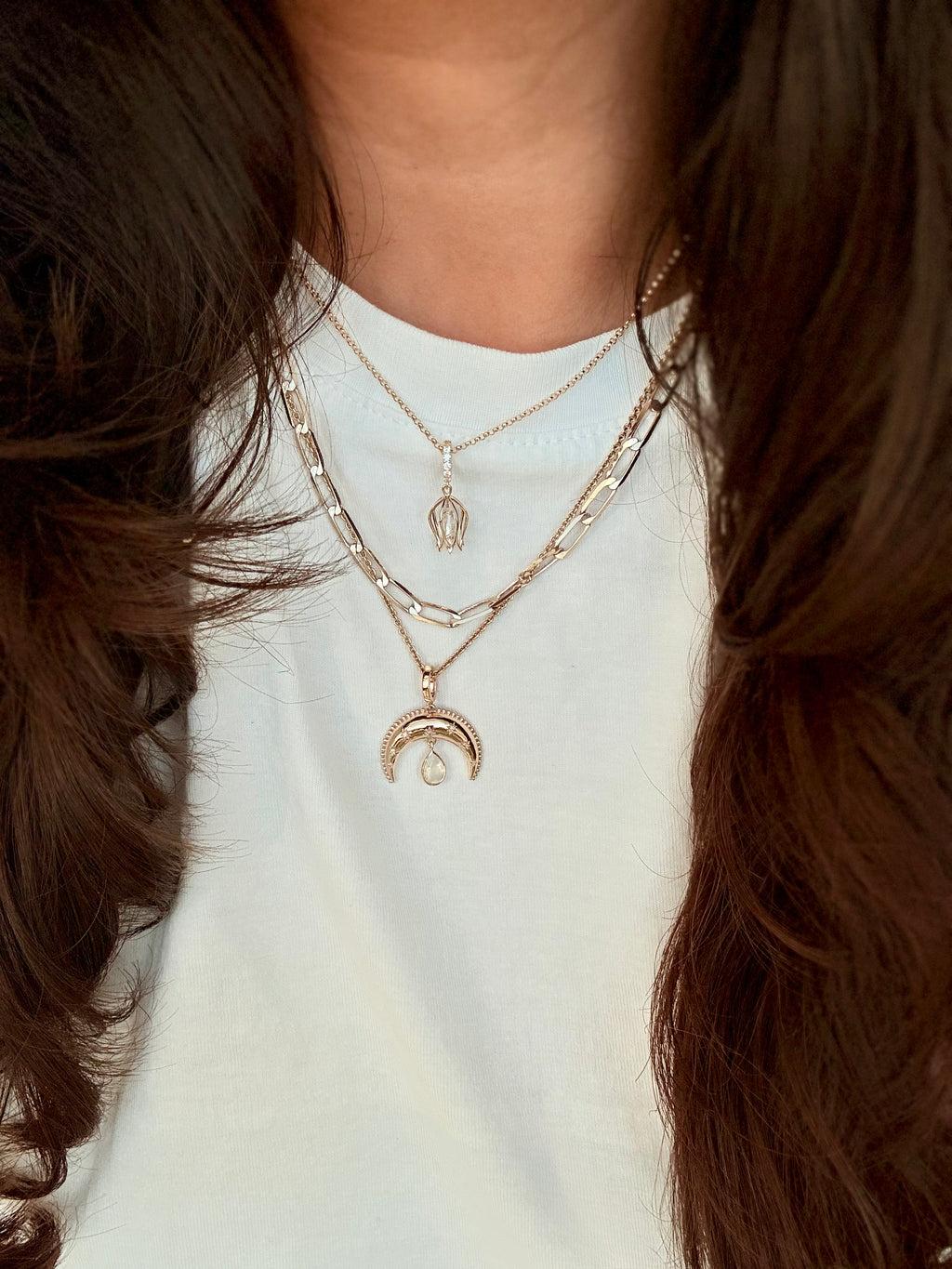 Tulip White Charm Pendant