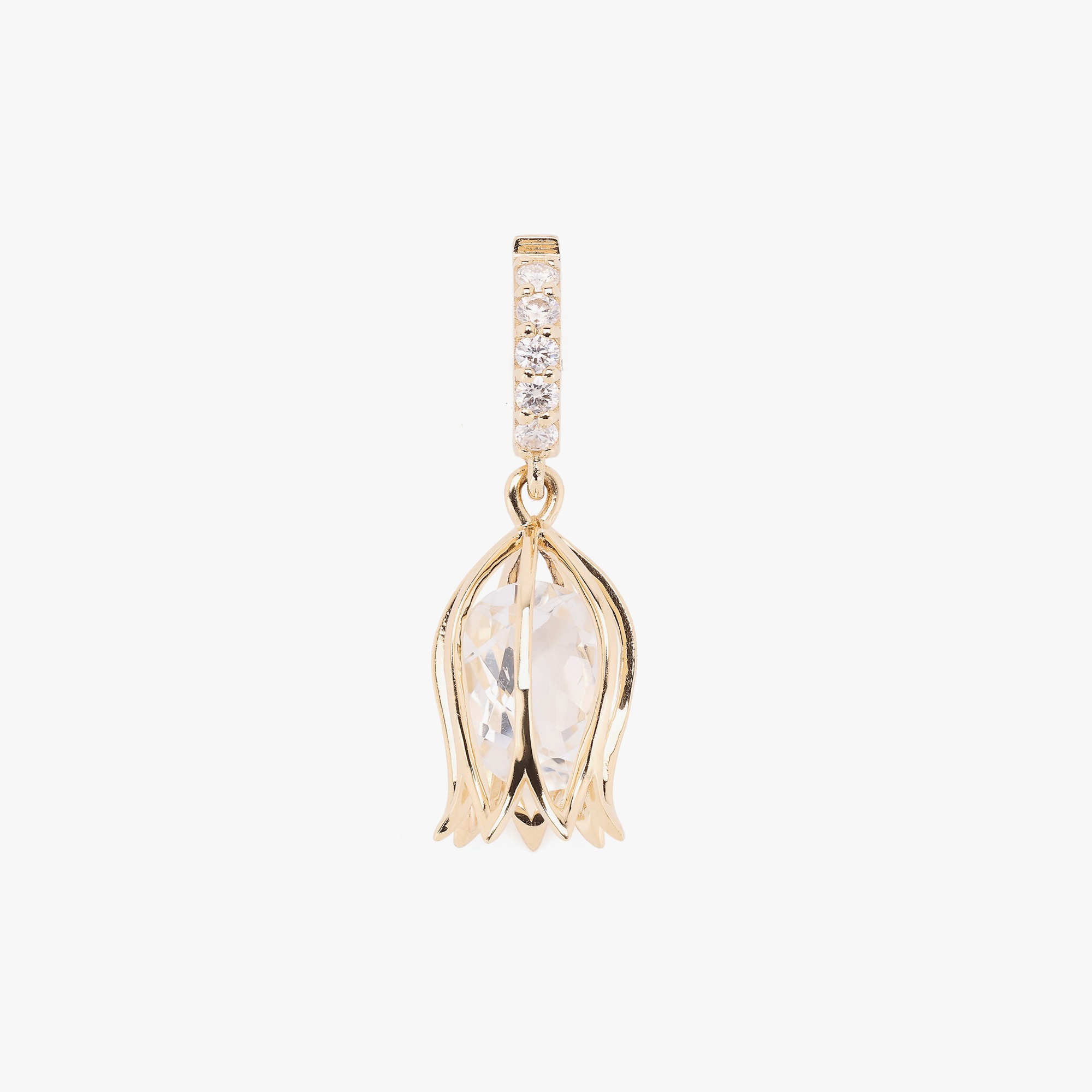 Tulip White Charm Pendant