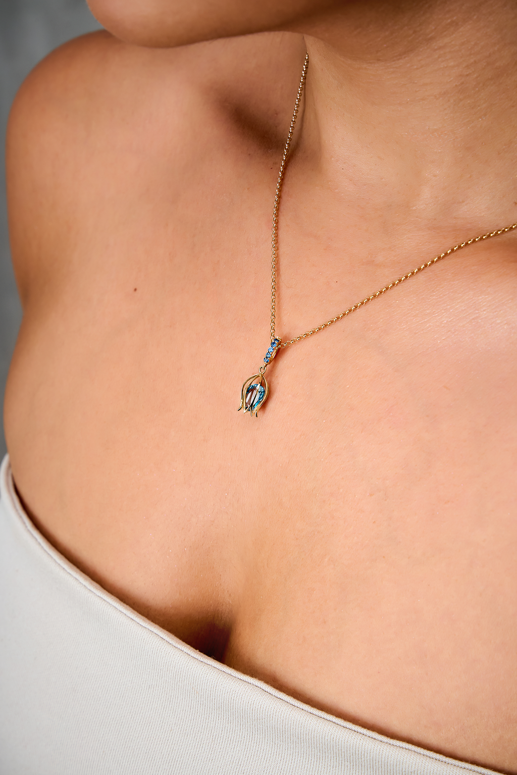 Tulip Topaz Charm Pendant