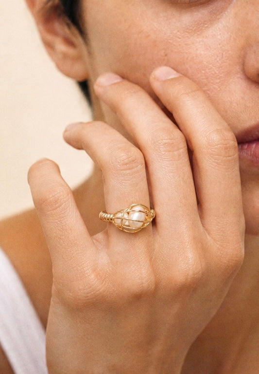 Shankh Pearl Ring
