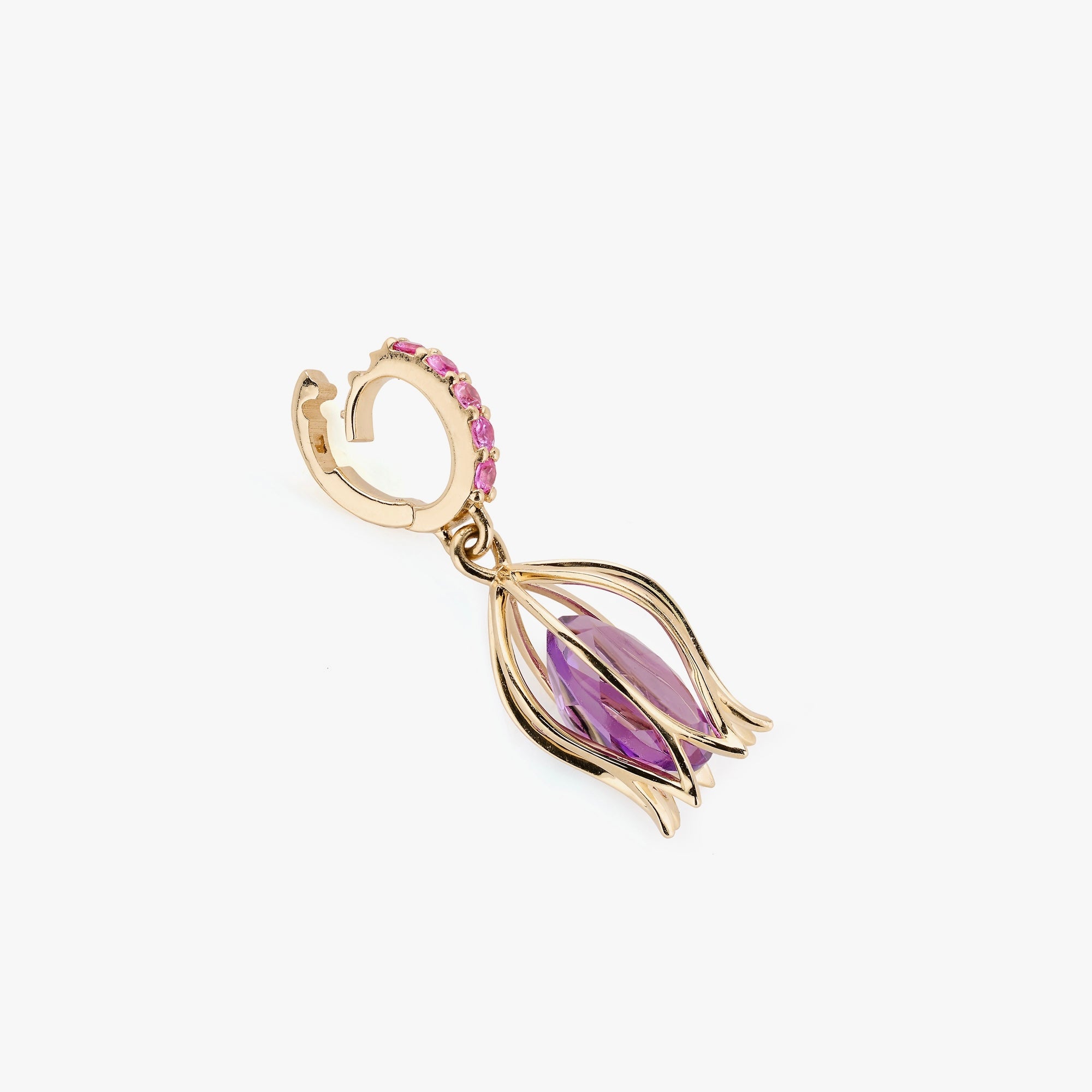 Tulip Amethyst Charm Pendant