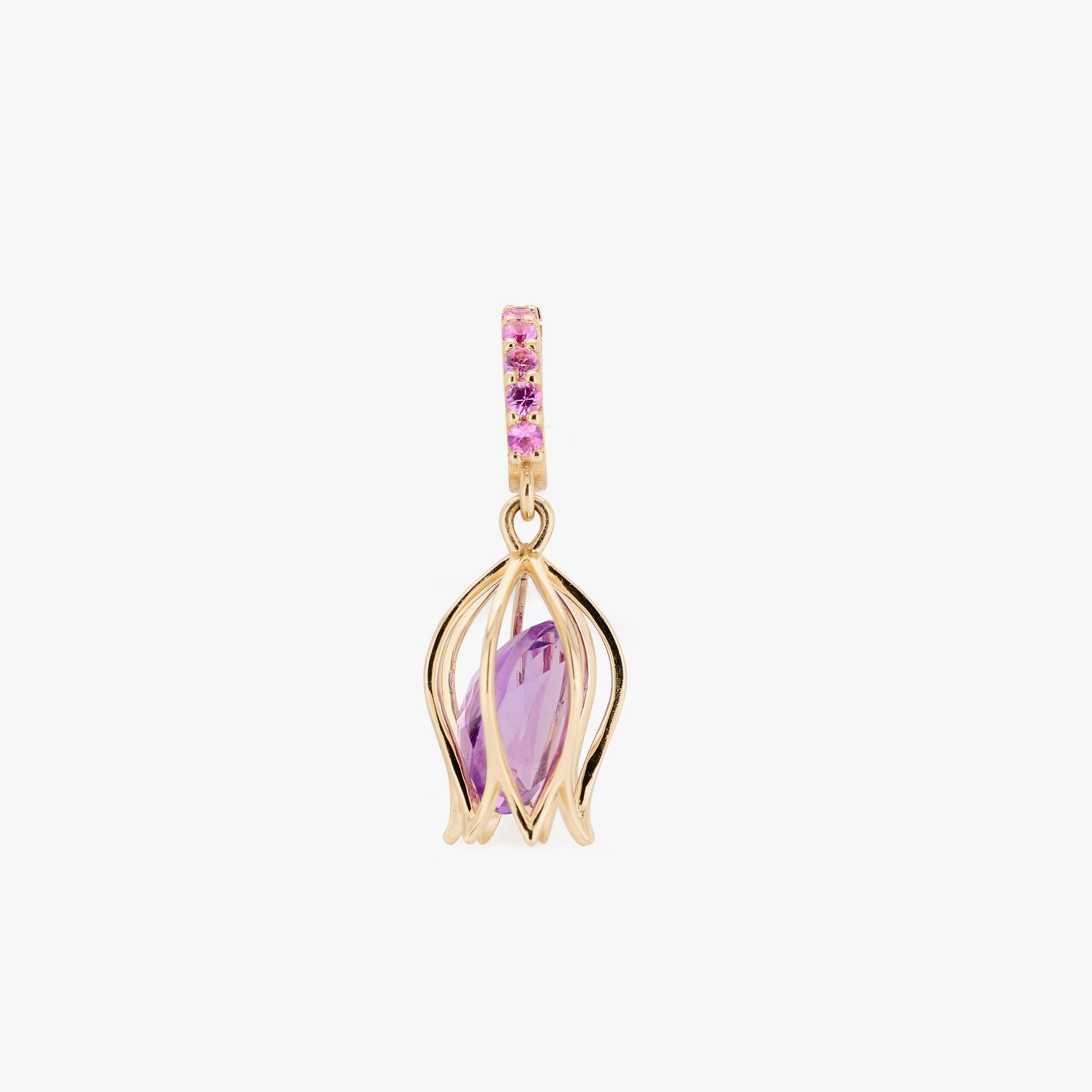 Tulip Amethyst Charm Pendant