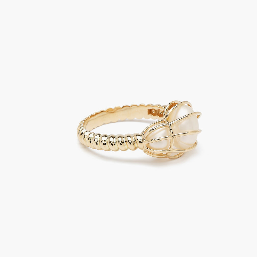 Shankh Pearl Ring